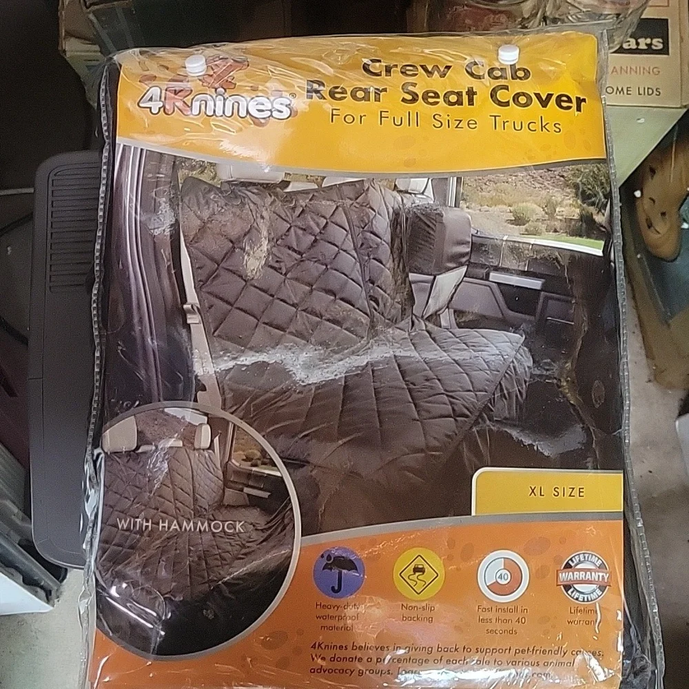 MONEY DONATED TO SPCA 4knines Crew cab rear seat cover for full sized trucks